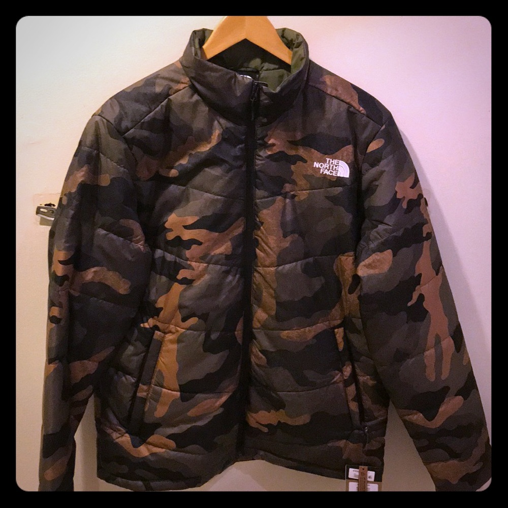 Camo Northface bubble coat